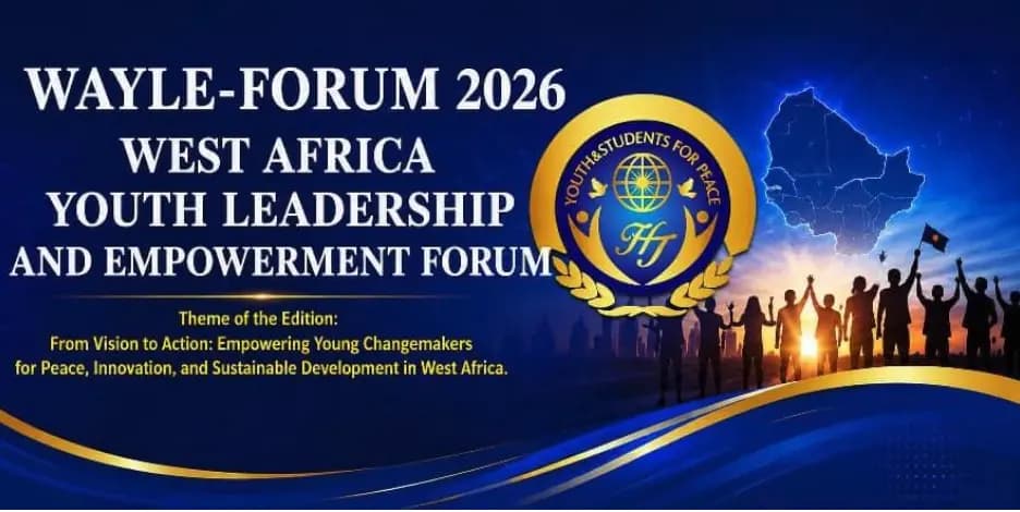 Banner for WAYLE-Forum 2026, the West Africa Youth Leadership and Empowerment Forum.
